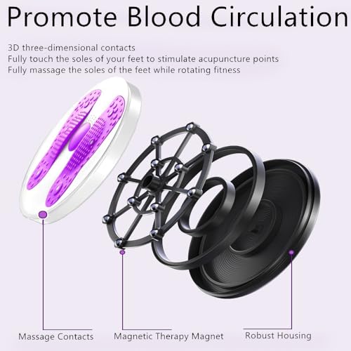 Ab Twist Waist Disc Board,Adjustable Waist Trainer Twisting Disc with Handles,Waist Slimming Balance Rotating Disc with Massage Foot Sole for Slimming Waist Arms Hips and Thighs