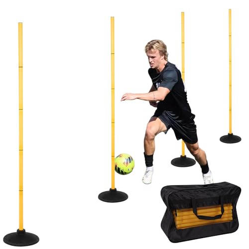 Neoaider 6 FT Agility Poles, 4/6/10 Pack Detachable Soccer Agility Poles - size: 6 FT-4 pcs