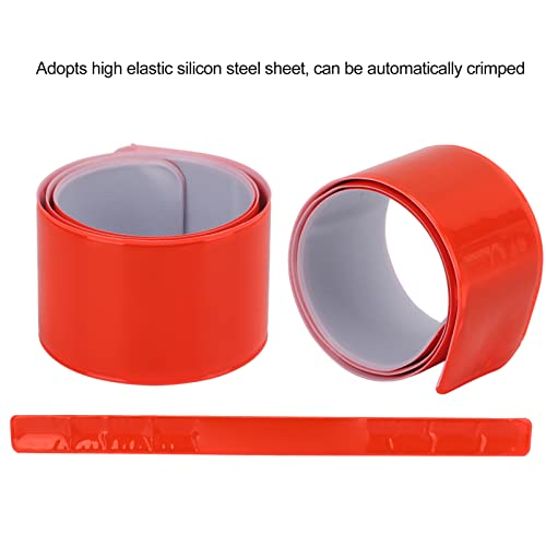 BORDSTRACT 10PCS Reflective Snap Bands, Reflective Wristband, High Visibility Slap Safety Bands for Clothing, Sports, Running, Jogging and Riding(Orange)