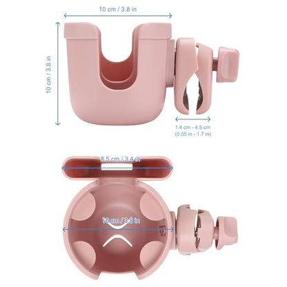 Accmor Stroller Cup Holder with Phone Holder, Bike Cup Holder, Universal Cup Holder for Uppababy Nuna Strollers, 2-in-1 Drinks Holder for Walker, Wheelchair, Scooter - color: All Light Pink & All Light Pink