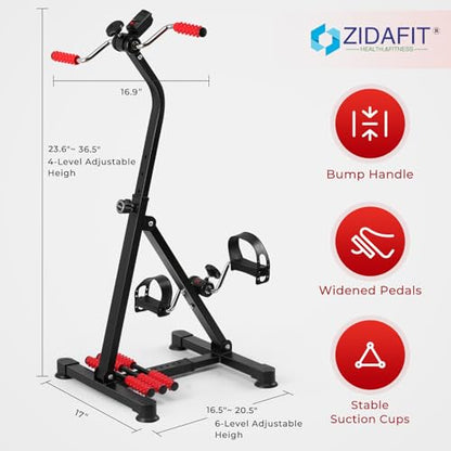 Adjustable Pedal Exerciser Bike for Seniors - Hand Arm Leg and Knee Therapy, Stroke Recovery, Portable Fitness Equipment for Total Body Workout - Great Gift for Elderly Rehab