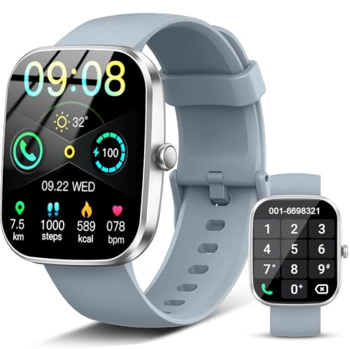Smart Watch(Answer/Make Call), 1.91"HD Smartwatch for Men Women with Heart Rate/Sleep Monitor/Pedometer/Calories, 113+ Sports Fitness Watch Tracker, IP68 Waterproof Step Counter for Android iOS-Gray - color: Deep Gray
