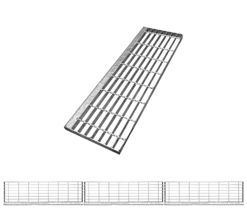 3 Pack 31.5x9.4in. Galvanized Steel Stair Tread - size: 31.5x9.4in, style: Galvanized Steel-3 Pack
