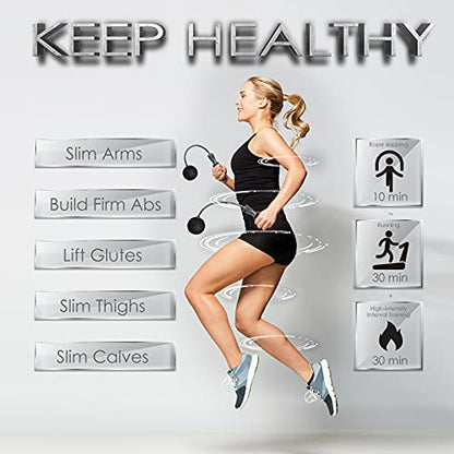 Weighted Cordless Jump Rope For Workout Tangle-free Adjustable Bod Rope Skipping Rope For Fitness Weight Loss Workout For Men Women Kids