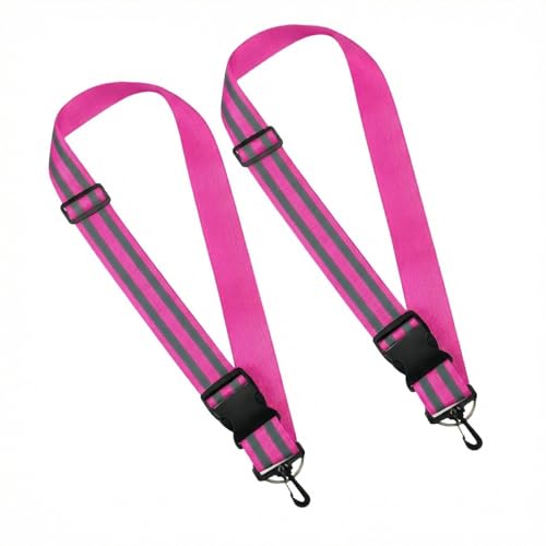 2 Pcs Reflective Belt Sash Walking Gear, High Visibility Safety Running Gear, Night Walking Safety Gear for Men Women Kids Night Dog Walking Gear - color: Pink