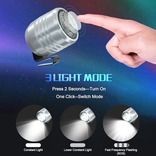 2 Original Headlights, Light Attachment for Shoes, Lights Accessories for Kids Adult Sandals, Clip on Clog Headlamp, Shoe Light Up Charms, Slver