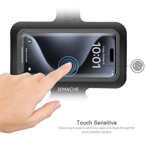 Slim Running Phone Armband for iPhone 17 16 15 14 Pro Max, Samsung Galaxy S26 S25 S24 S23 Ultra/Plus with Earphone Holder (Black, S) - color: Black, size: S