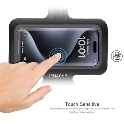 Slim Running Phone Armband for iPhone 17 16 15 14 Pro Max, Samsung Galaxy S26 S25 S24 S23 Ultra/Plus with Earphone Holder (Black, S) - color: Black, size: S