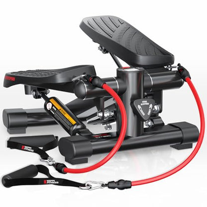 Keppi Fitness Stair Stepper, Steppers for Exercise at Home, Stepper with 2 Pairs of Resistance Bands for Efficient Cardio - Fitstep Series - style: FITSTEP500