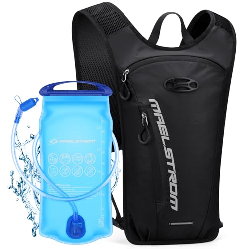 Maelstrom Hydration Backpack with 2L Water Bladder,Lightweight Running Vest - color: Black