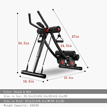 Fitlaya Fitness ab machine, ab workout equipment for home gym, Height Adjustable ab trainer, foldable fitness equipment. - style: ab machine with resistance bands