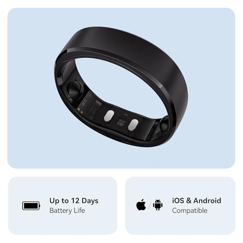 RingConn Gen 2 Smart Ring - Sleep Apnea Monitoring(Black, Size 7) - color: Matte Black, size: 7