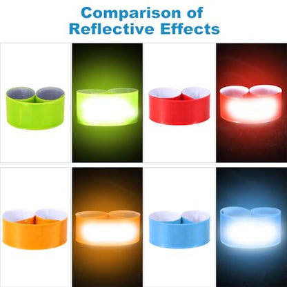 PATIKIL Reflective Slap Bands Snap Bracelet - color: Orange