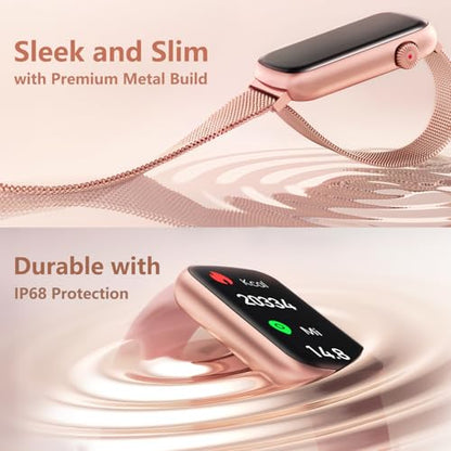 FITVII Slim Fitness Tracker with Blood Oxygen, Blood Pressure, 24/7 Heart Rate and Sleep Tracking, IP68 Waterproof Activity Trackers and Smart Watches with Step Tracker, Pedometer for Women Men - color: Pink