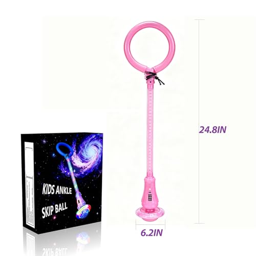 ankle skip ball,foldable jump toy,indoor & outdoor gift for girls aged 8–12 - color: Pink