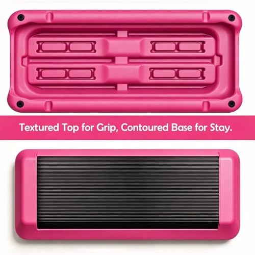 Aerobic Step Platform Height Adjustable Workout Step - color: One layer Base-Rose & Black
