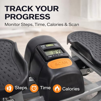 Rock Stepper Side to Side Lateral Stepper for Exercise at Home Stair Stepper with Resistance Bands Digital Monitor Low Impact Rocking Stepper for Legs Glutes and Core