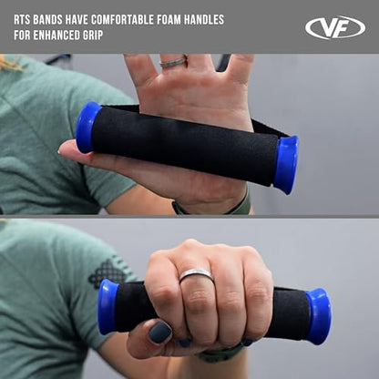 Valor Fitness Resistance Bands - 5lb to 25lbs - Carabiners Attached & 2 Bands per Weight Option with Handles– Sheath Covered - Strength Training New Compact 39" Design - Wall Door Rack Mount Options - color: Black -RTS-DOORattB