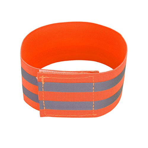 X AUTOHAUX 4pcs Reflective Bands for Arm High Visibility Night Cycling Riding Reflector Tape Straps Bracelet - color: Orange