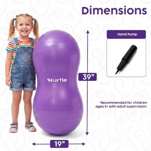 Hurtle Peanut Shaped Exercise Ball, Yoga Active Seat, Bounce Balance Desk Chair, Wiggle Flexible Sitting Ball for Kids, Boys, Girls and Adults - color: Purple