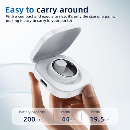Smart Ring, Ceramics Fitness Tracker & Health Monitoring Ring with Heart Rate/SpO2/HRV/Sleep Tracking, Multi-Sport Activity Tracker, 5ATM Waterproof, iOS Android Compatible (White, 7) - size: 7