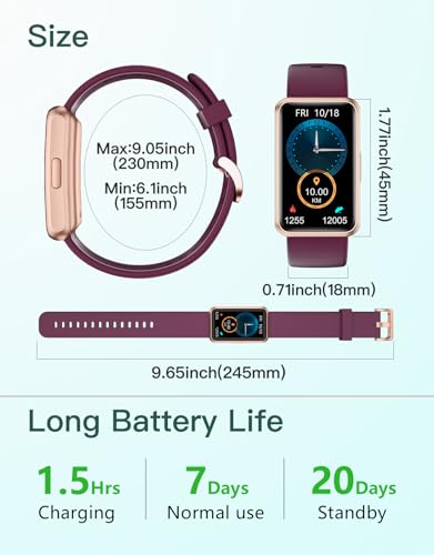 HUAKUA Pedometer Watch No Bluetooth Fitness Tracker Step Counter Purple - color: Purple