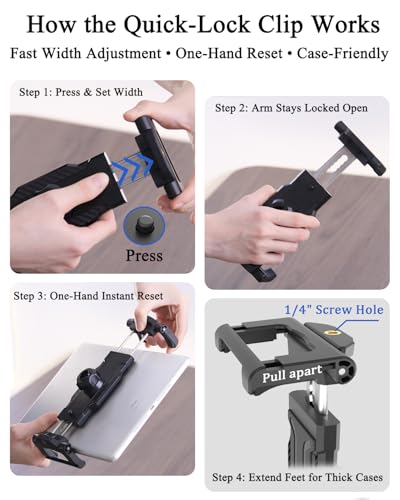 Heavy Duty Cup Holder Tablet Mount, 13" Triple-Joint Metal Long Arm