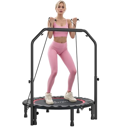 Soozier 40" Foldable Mini Trampoline Fitness Rebounder for Adults - color: Red