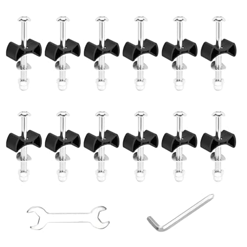 Trampoline Enclosure Pole Gap Spacers with Trampoline Bolts, 12pcs, Black