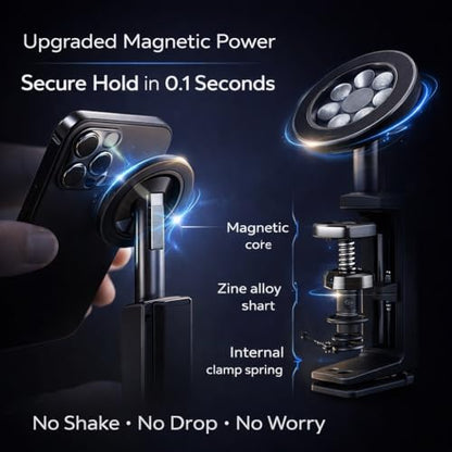 Mizi Airplane Phone Holder – Magnetic Travel Phone Mount for Airplane Seat Back, Hands-Free Flight Essentials Compatible with iPhone 17-12 Pro Max/Air/Plus/Mini with Magnetic Case - Black - size: C298