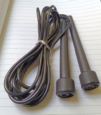 Speed Jump Rope, Adjustable Black PVC Skipping Rope, 9.18ft Long