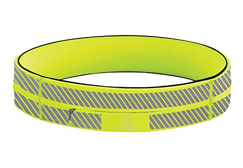 FlipBelt Zipper Running Belt, Waist Pack for Fitness and Running, US Company - color: Reflective Neon Yellow, size: Small