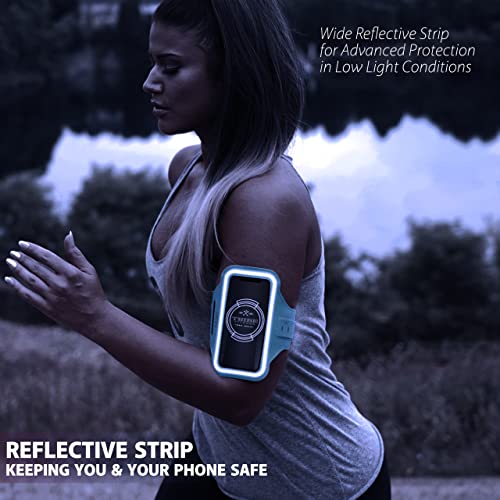 TRIBE Water Resistant Cell Phone Armband Case Running Holder for iPhone Pro Max Plus Mini SE (13/12/11/X/XS/XR/8/7/6/5) Galaxy S Ultra Plus Edge Note (21/20/10/9/8/7/6/5) Adjustable Strap & Key Pocket - color: Black/Grey, size: S: iPhone Mini/8/7/6/5/4/3/