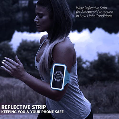 TRIBE Water Resistant Cell Phone Armband Case Running Holder for iPhone Pro Max Plus Mini SE (13/12/11/X/XS/XR/8/7/6/5) Galaxy S Ultra Plus Edge Note (21/20/10/9/8/7/6/5) Adjustable Strap & Key Pocket - color: Black/Grey, size: S: iPhone Mini/8/7/6/5/4/3/