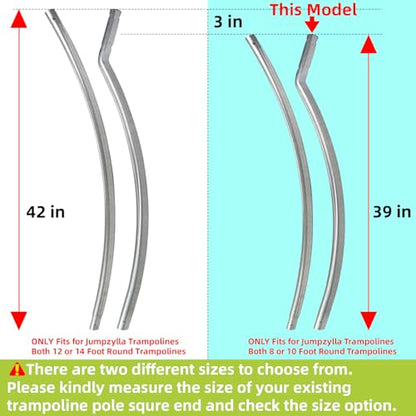 Trampoline Poles Replacement for Skywalker Or Jumpzylla Trampoline Net - style: For Jumpzylla 8&10ft-1xUpper+1xLower Tube