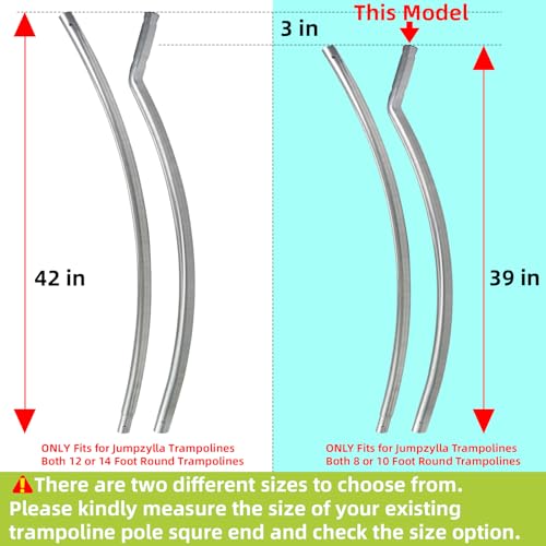 Trampoline Poles Replacement for Skywalker Or Jumpzylla Trampoline Net - style: For Jumpzylla 8&10ft-1xUpper+1xLower Tube