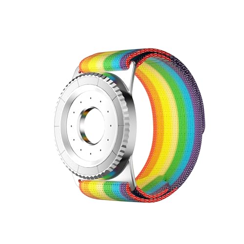 BAISRKE Magnetic Running Armband for MagSafe Case - 360° Rotatable Phone Grip with Adjustable Scent Compartment & Detachable Lanyard Compatible iPhone/Android (Rainbow & Silvery) - color: Rainbow&Silver, size: Regular (fits Wrist/Armband up to 9")