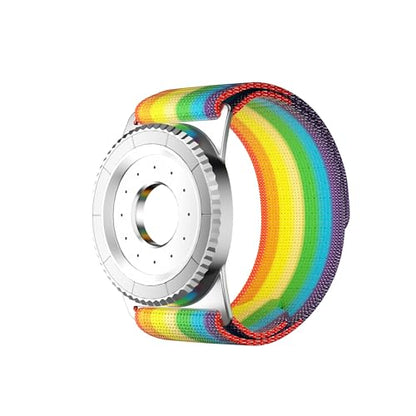 BAISRKE Magnetic Running Armband for MagSafe Case - 360° Rotatable Phone Grip with Adjustable Scent Compartment & Detachable Lanyard Compatible iPhone/Android (Rainbow & Silvery) - color: Rainbow&Silver, size: XL (fits Wrist/Armband up to 15")