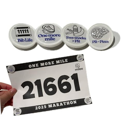 milee One More Mile Snap Race Bib Holders, 4-Pcs Reusable Bib Clips, No Safety Pins for Running, Cycling & Triathlon - style: Set 1