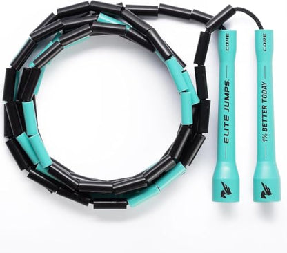 Elite Jumps 1-inch Beaded Jump Rope, Adjustable Shatterproof - color: Turquoise