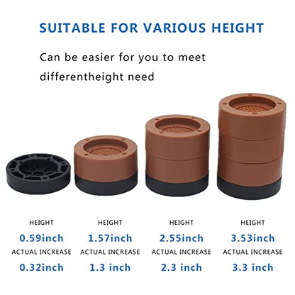 Brown Bed Risers 2 inch Furniture Risers (Set of 4), Bed Lifts - color: Umber-4 Pack, size: two layers (2.3 inch)