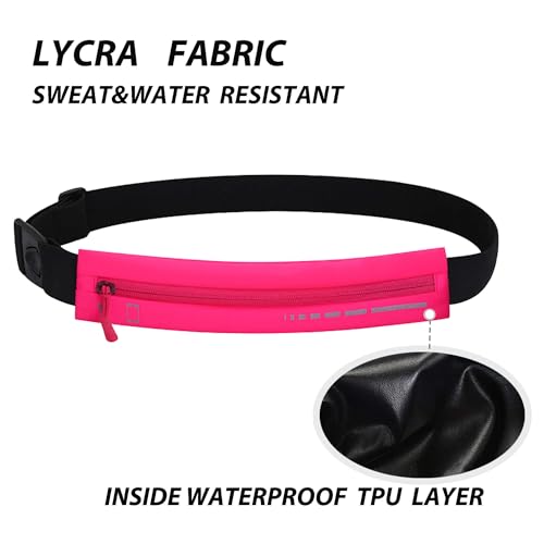 Slim Waterproof Fanny Pack Belt Bag for Women & Men – Bounce-Free Adjustable Running Belt, Lightweight Phone Holder Waist Pouch for Jogging, Workout, Travel, Money Belt