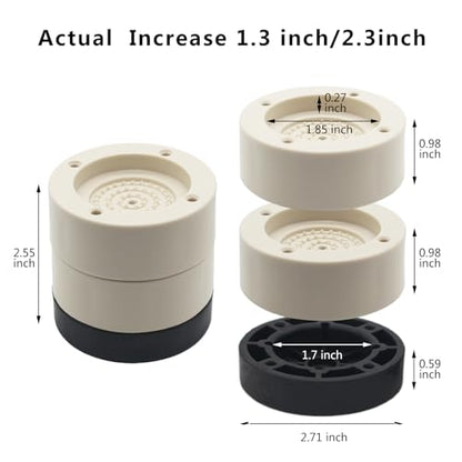 4 Sets Furniture Risers Bed Risers (Beige), 1 inch or 2 inch - color: Beige-4 Pack, size: two layers (2.3 inch)