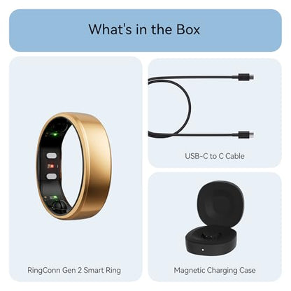 RingConn Gen 2 Smart Ring - Sleep Apnea Monitoring(Rose Gold, Size 6) - color: Rose Gold, size: 6