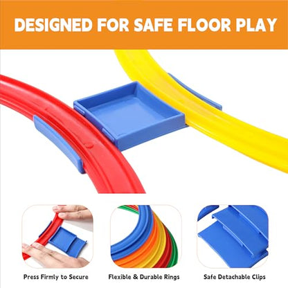 10Pcs 11" Hopscotch Rings, Agility Rings for Kids Obstacle Course - style: 11" Hoop – 1 Set