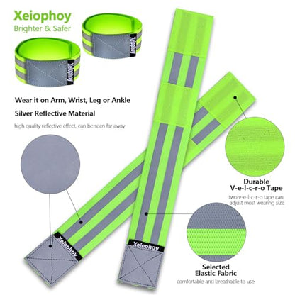 Reflective Bands Running Gear, 6 PCS Adjustable Reflective Armband