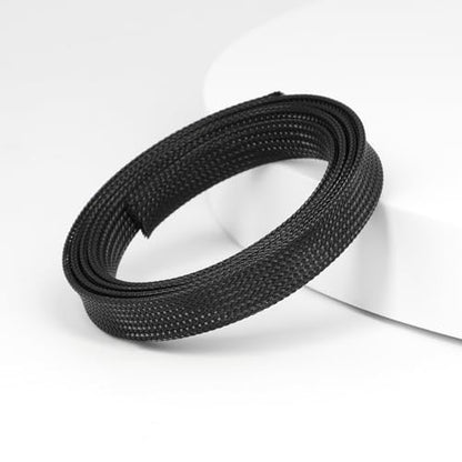 25ft PET Expandable Braided Cable Sleeve 1/3inch(8mm) Pet Braided Cable Sleeve for Audio Video Device Wire Automotive Wire (Black) - color: Black, size: 8mm"(1/3 inch)