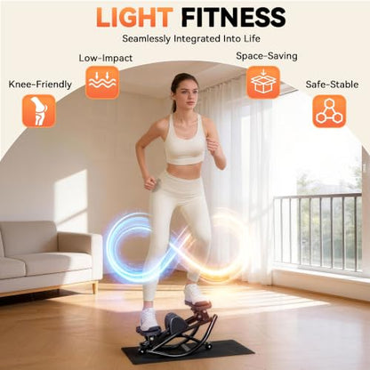 Rock Stepper - Steppers for Exercise at Home, Portable Stepper Side to Side with Digital Display & Resistance Bands, 330 LBS Capacity Full Body Workout Low-Impact Knee-Friendly 3D Stair Stepper - color: Black- A