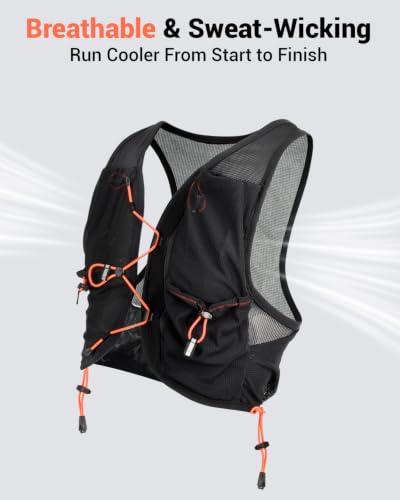Running Vest for Women Men Hydration Vest with 500ml Flask - size: Medium-Large