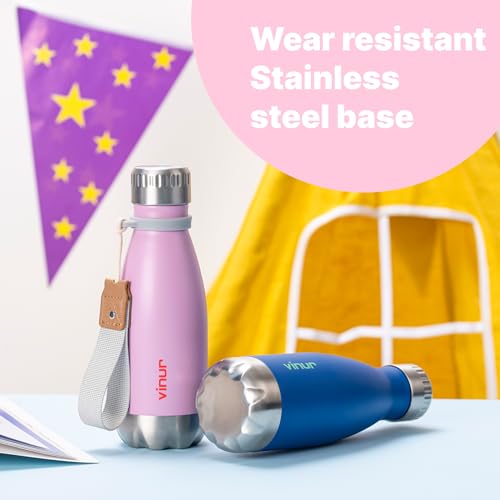 Kids Water Bottle-9 oz Leak Proof Insulated Water Bottle for Lunchbox - color: Purple Pink, size: 9 Ounces